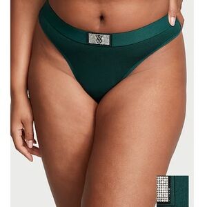 Shine Patch Cotton Thong Panty